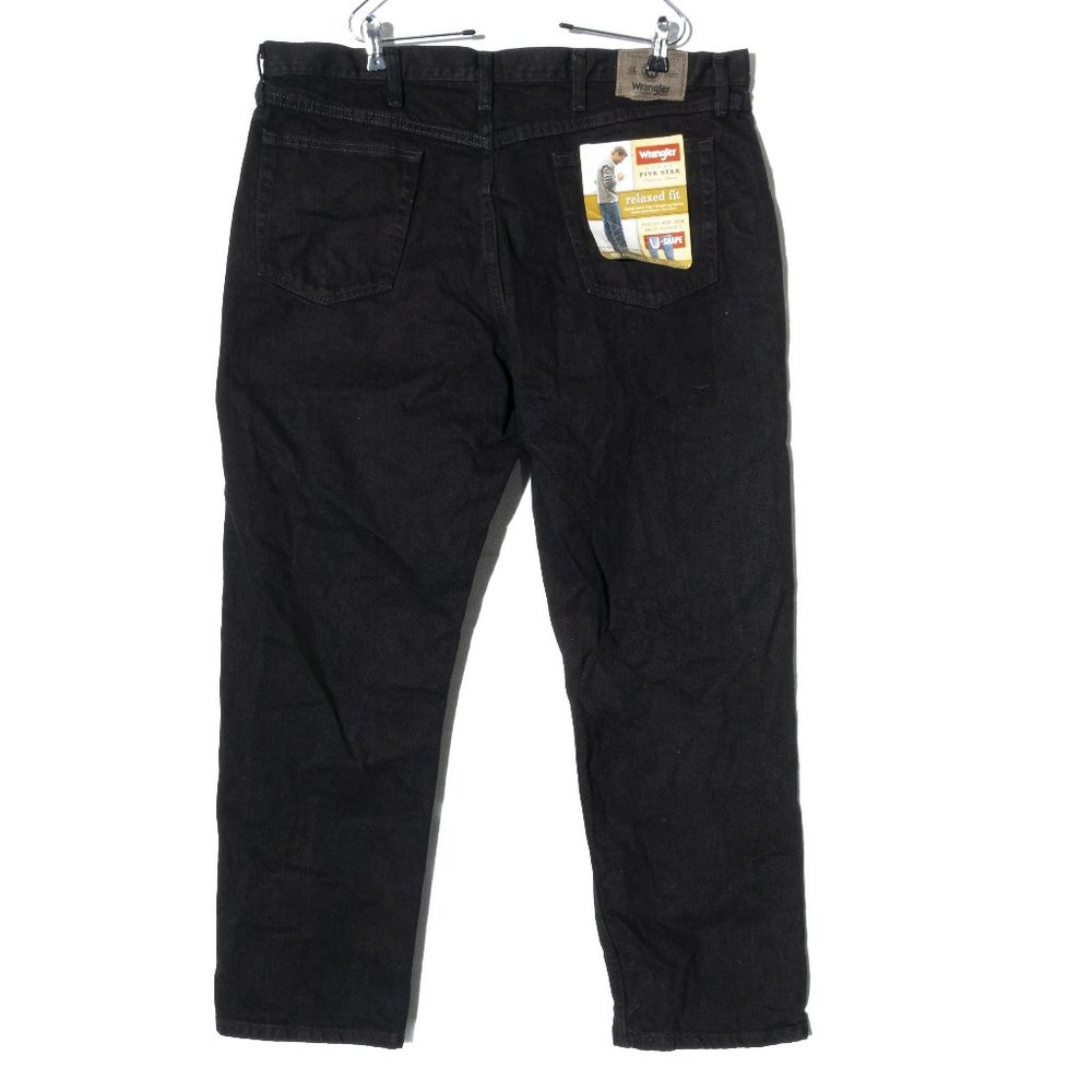 NWT Black Wrangler Relaxed Fit Black Denim Jeans 40x30